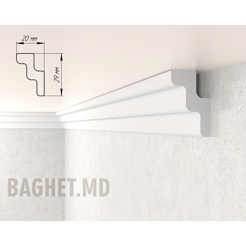 Decorative ceiling plinth made of Plastic Articol: 292-20| Baghet.md