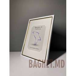 Buy A4 size photo frame (21x29.7cm) Marcella White and gold colour online at Baghet.md
