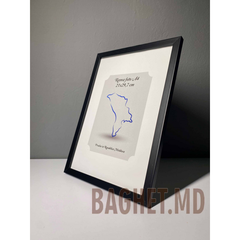 Buy A4 size photo frame (21x29.7cm) Verdello Black colour online at Baghet.md