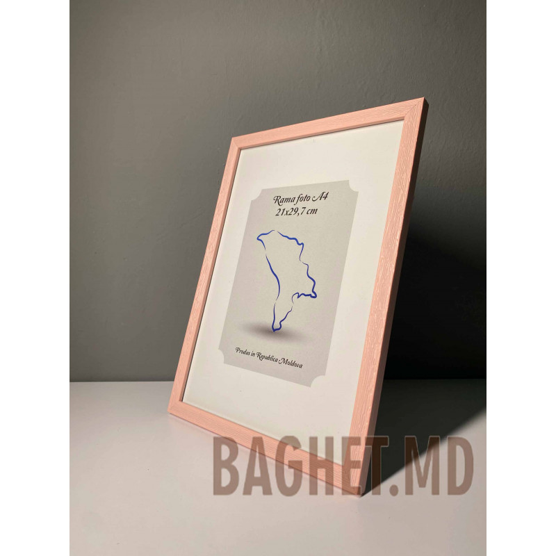 Buy A4 size photo frame (21x29.7cm) Cipriano Pink colour online at Baghet.md