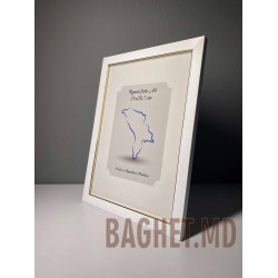 Buy A4 size photo frame (21x29.7cm) Caspian White and gold colour online at Baghet.md