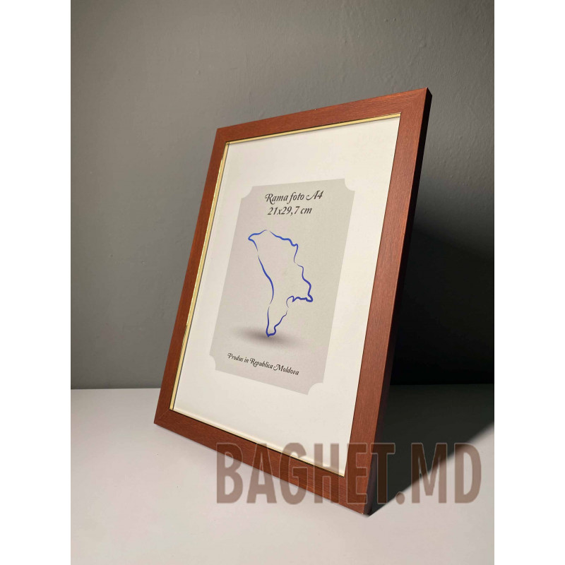 Buy A4 size photo frame (21x29.7cm)  Valerio Brown and gold colour online at Baghet.md