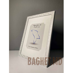 Buy A4 size photo frame (21x29.7cm) Marisol Grey and gold colour online at Baghet.md
