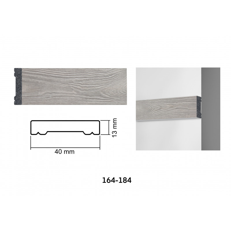 Decorative interior baguette 164-184 (gray) from Baghet.md - a stylish accent for your walls