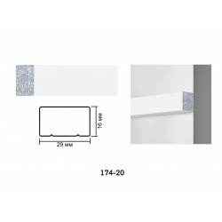 Decorative interior baguette 174-115 (white) from Baghet.md - a stylish accent for your walls