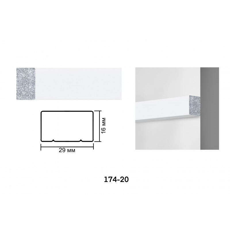 Decorative interior baguette 174-115 (white) from Baghet.md - a stylish accent for your walls