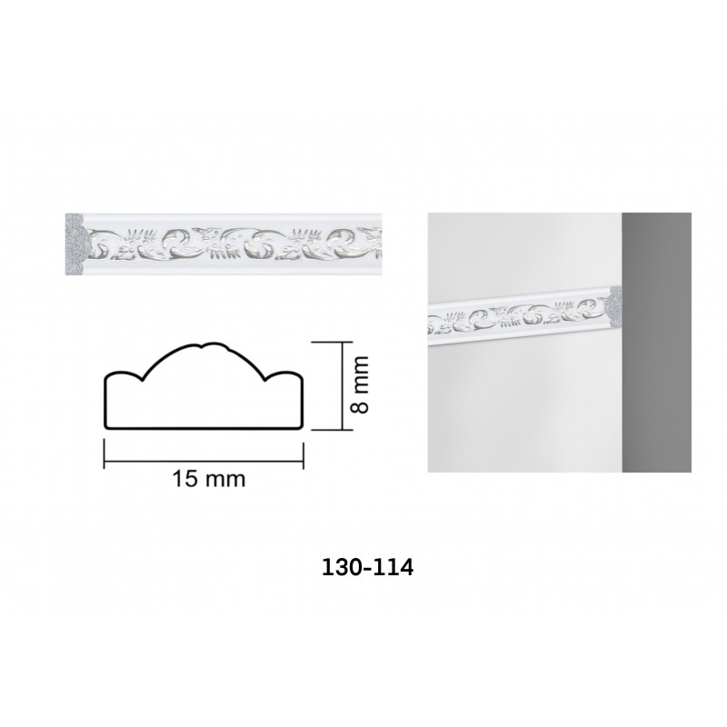 Элегантный белый багет 130-114 для интерьера от Baghet.md - изысканное украшение ваших стен