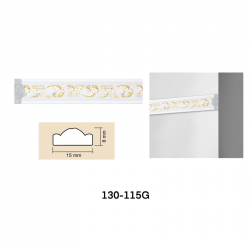 Baghetă decorativă de interior 130-115G (alb) de la Baghet.md - accent elegant pentru pereții dvs.