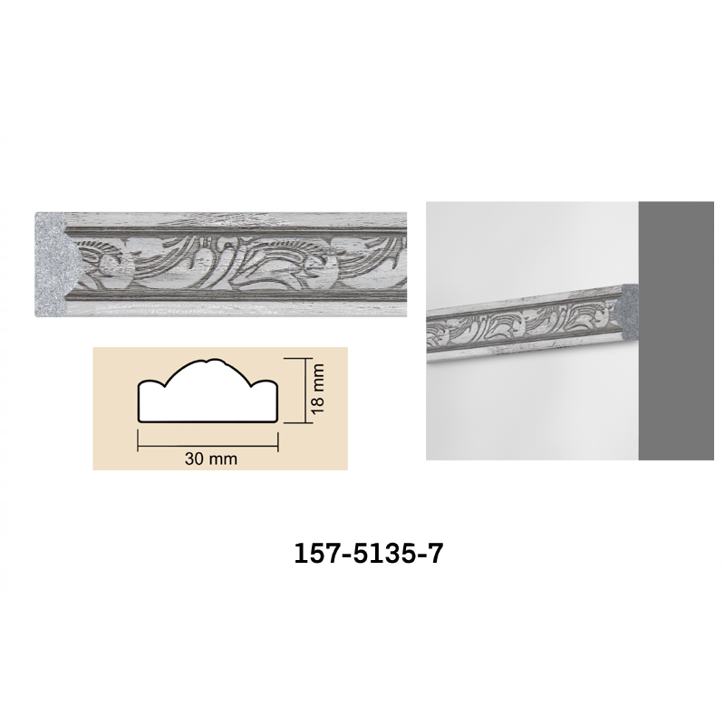 Molding interior pentru perete 157-5135-7 - de culoare Gri, decor pentru casa ta pe Baghet.md