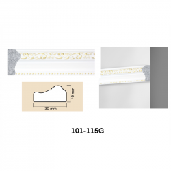 Декоративный интерьерный багет 101-115G (белый-золото) от Baghet.md - стильный акцент для ваших стен