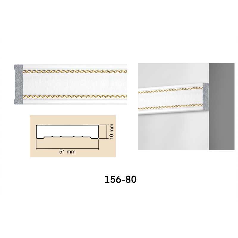 Molding interior pentru perete 156-80 - de culoare Alba, decor pentru casa ta pe Baghet.md