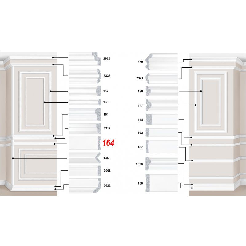 Декоративный пластиковый багет артикул 164-20. Идеальное решение для декора вашего дома или квартиры | Baghet.md