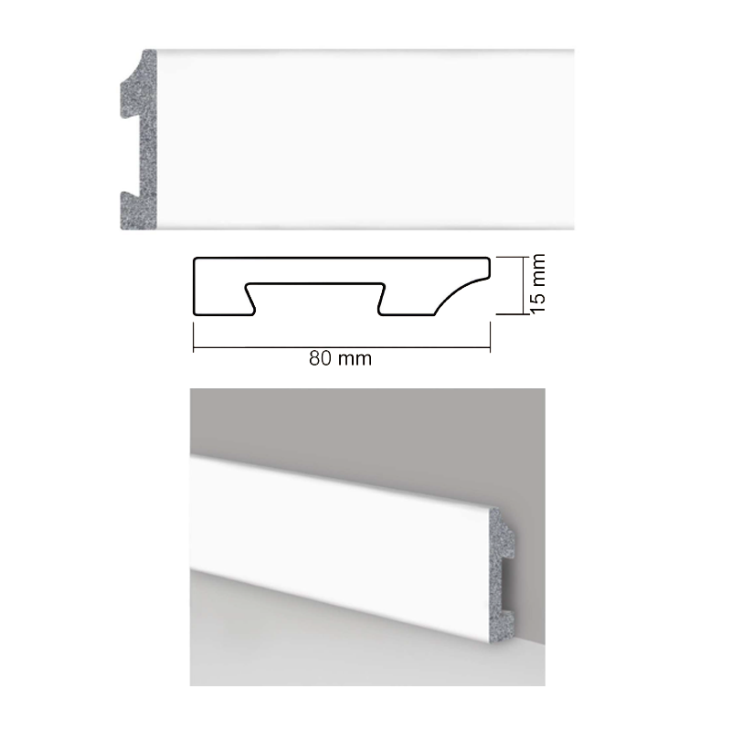 Decorative interior Floor skirting board 2401-20  (white) from Baghet.md - a stylish accent for your home