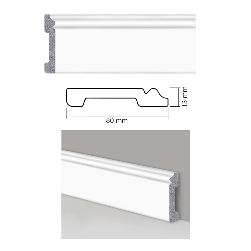 Decorative interior Floor skirting board 2402-20  (white) from Baghet.md - a stylish accent for your home