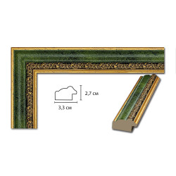 Зеленый пластиковый багет Art. 33-01-04 (33 мм) по 1,37 USD на Baghet.md