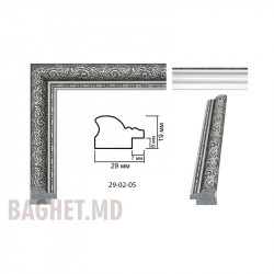 Серебряный Пластиковый багет Art. 29-02-05 (29 мм) по 0,98  USD на Baghet.md